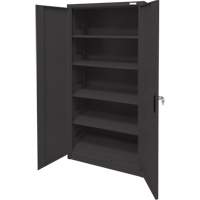 Armoire d'entreposage, Acier, 4 Tablettes, 78" h x 36" la x 24" P, Noir Nia-Chem Ltd.