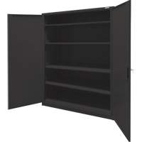 Armoire d'entreposage, Acier, 4 Tablettes, 78" h x 48" la x 24" P, Noir Nia-Chem Ltd.