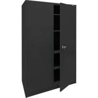 Armoire d'entreposage, Acier, 4 Tablettes, 78" h x 48" la x 24" P, Noir Nia-Chem Ltd.