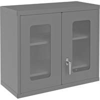 Armoire de rangement murale avec portes transparentes, 26-15/16" h x 29-7/8" la x 13-11/16" p, 2 tablettes, Acier, Gris Nia-Chem Ltd.