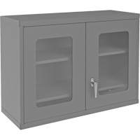 Armoire de rangement murale avec portes transparentes, 26-15/16" h x 35-7/8" la x 13-11/16" p, 2 tablettes, Acier, Gris Nia-Chem Ltd.