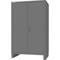 Armoire avec portes encastr&eacute;es en panneau perfor&eacute;, Acier, 4 Tablettes, 78" h x 48" la x 30" P, Gris Nia-Chem Ltd.