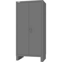 Armoire avec barre de suspension et portes encastr&eacute;es standards , Acier, 78" h x 36" la x 24" P, Gris Nia-Chem Ltd.