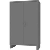 Armoire avec barre de suspension et portes encastr&eacute;es standards, Acier, 78" h x 48" la x 24" P, Gris Nia-Chem Ltd.