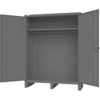 Armoire avec barre de suspension et portes encastr&eacute;es standards, Acier, 78" h x 60" la x 24" P, Gris Nia-Chem Ltd.