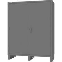 Armoire avec barre de suspension et portes encastr&eacute;es standards, Acier, 78" h x 60" la x 24" P, Gris Nia-Chem Ltd.