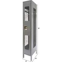 Casiers ventil&eacute;s, 12" x 18" x 78", Acier, Gris, D&eacute;mont&eacute;, Perfor&eacute; Nia-Chem Ltd.