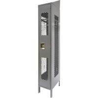 Vented Lockers, 12" x 18" x 88", Steel, Grey, Knocked Down, Perforated Nia-Chem Ltd.