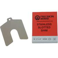 Slotted Shim Assortments, 2" L x 0.001"- 0.125" Thickness, 2" W, Stainless Steel Nia-Chem Ltd.