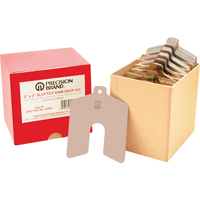 Slotted Shim Assortments, 2" L x 0.001"- 0.075" Thickness, 2" W, Stainless Steel Nia-Chem Ltd.