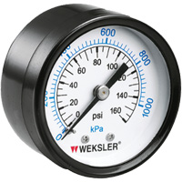 Dry Pressure Gauge, 1-1/2" , 0 - 160 psi, Back Mount, Analogue Nia-Chem Ltd.