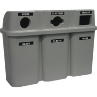 Recycling Containers Bullseye, Curbside, Plastic, 3 x 22 US Gal. Nia-Chem Ltd.