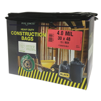 Contractor Liners, Strong, 30" W x 48" L, 4 mils, Black, 124.91 L (33 Gal.) Capacity Nia-Chem Ltd.