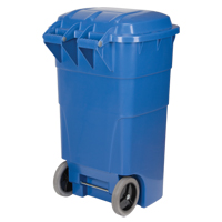 Roll Out Recycling Bin, Curbside, Polyethylene, 65 US gal. JH478 | Nia-Chem Ltd.