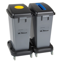 Recycling & Waste Receptacle Dolly, Polypropylene, Black, Fits: 17-1/4" x 12-1/2" JH483 | Nia-Chem Ltd.