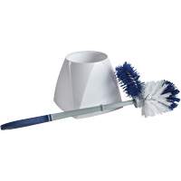 Brosse &agrave; cuvettes avec lave-rebord et valet, 15" l, Soies Synth&eacute;tique, Blanc Nia-Chem Ltd.
