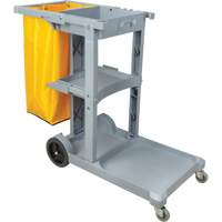 Janitor Cart, 44" x 20" x 38", Plastic, Grey JN515 | Nia-Chem Ltd.