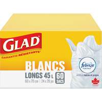 Sacs &agrave; ordures hauts 45 L avec Febreze, R&eacute;gulier, 24" la x 28" lo, Blanc Nia-Chem Ltd.