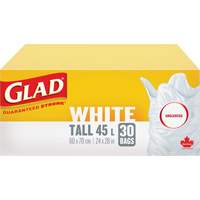 Sacs &agrave; ordures hauts 45 L sans parfum, R&eacute;gulier, 24" la x 28" lo, Blanc Nia-Chem Ltd.