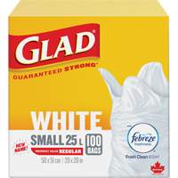 Small 25L Febreze Garbage Bags, Regular, 20" W x 20" L, White Nia-Chem Ltd.