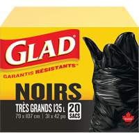 135L Garbage Bags, Regular, 31" W x 42" L, Black Nia-Chem Ltd.