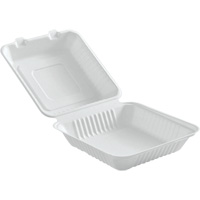 Compostable Hinged Food Containers, Bagasse, Square Nia-Chem Ltd.
