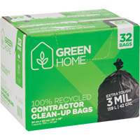 Green Home Garbage Bags, Strong, 33" W x 48" L, 3 mils, Black, 159 L (42 Gal.) Capacity Nia-Chem Ltd.