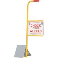 Wheel Chock with Handle & Sign, 7" W x 11-7/8" D x 7-11/16" H KI285 | Nia-Chem Ltd.