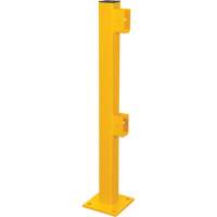 End Post for Light-Duty Guard Rails, Steel, 42" H, Safety Yellow Nia-Chem Ltd.