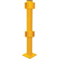 Corner Post for Light-Duty Guard Rails, Steel, 42" H, Safety Yellow Nia-Chem Ltd.