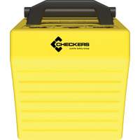 Cale de roue ultra-robuste pour l'exploitation mini&egrave;re Checkers Safety, PEHD, Jaune, 14-1/2" la x 17-1/2" p x 16" h Nia-Chem Ltd.
