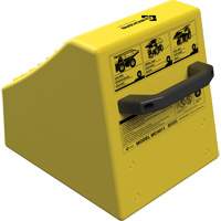 Cale de roue ultra-robuste pour l'exploitation mini&egrave;re Checkers Safety sans support, PEHD, Jaune, 14-1/2" la x 17-1/2" p x 16" h Nia-Chem Ltd.