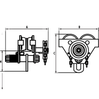 Adjustable Trolleys, 1000 lbs. (0.5 tons) Capacity, 2-11/16" - 5-1/4" Nia-Chem Ltd.