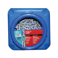 Hot-Dipped Galvanized Chains, Carbon Steel, 1/4" x 100' (30.4 m) L, Grade 30, 1100 lbs. (0.55 tons) Load Capacity Nia-Chem Ltd.