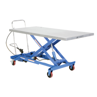 Pneumatic Hydraulic Scissor Lift Table, Steel, 63" L x 31-1/2" W, 1000 lbs. Cap. Nia-Chem Ltd.