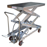 Pneumatic Hydraulic Scissor Lift Table, Stainless Steel, 47-1/4" L x 24" W, 1500 lbs. Cap. Nia-Chem Ltd.