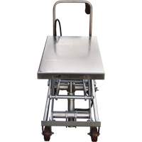 Pneumatic Hydraulic Scissor Lift Table, Stainless Steel, 35-1/2" L x 20" W, 800 lbs. Cap. Nia-Chem Ltd.