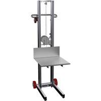 Platform Lift Stacker, Hand Winch Operated, 400 lbs. Capacity, 58" Max Lift Nia-Chem Ltd.