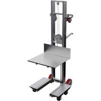Platform Lift Stacker, Hand Winch Operated, 400 lbs. Capacity, 60" Max Lift Nia-Chem Ltd.
