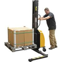 Narrow Mast Powered Lift Stacker, Electric Operated, 1000 lbs. Capacity, 63" Max Lift Nia-Chem Ltd.