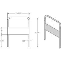 Poign&eacute;e chrom&eacute;e de 24" pour chariot &agrave; plateforme Nia-Chem Ltd.