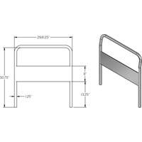 Poign&eacute;e chrom&eacute;e de 30" pour chariot &agrave; plateforme Nia-Chem Ltd.