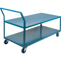 Heavy-Duty Low Profile Shop Carts, 2 Tiers, 30" W x 60" D x 40" H, 1200 lbs. Cap. Nia-Chem Ltd.