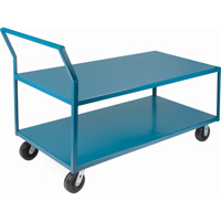 Heavy-Duty Low Profile Shop Carts, 2 Tiers, 30" W x 60" D x 41" H, 2400 lbs. Cap. Nia-Chem Ltd.