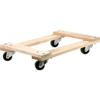 Wood Dollies - Medium-Duty, Polyolefin Wheels, 900 lbs. Capacity, 18" W x 30" D x 7" H Nia-Chem Ltd.