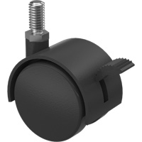 Roulette &agrave; roue double (s&eacute;ries 300/400), Pivotant avec frein, Diam&egrave;tre 2" (51 mm), Capacit&eacute; 75 lb (34 kg) Nia-Chem Ltd.