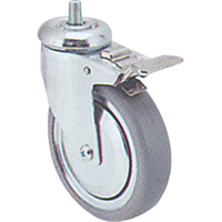 Zinc Plated Caster, Swivel with Brake, 3" (76 mm) Dia., 150 lbs. (68 kg.) Capacity MI930 | Nia-Chem Ltd.