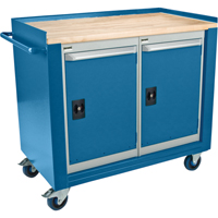 Industrial Duty Mobile Service Workbenches, Wood Surface Nia-Chem Ltd.