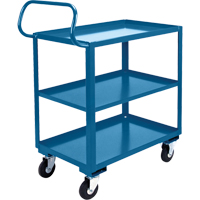Chariot ergonomique &agrave; tablettes, 800 lb Capacit&eacute;, Acier, 20" la x 37" ha x 32" p, Bordure vers le haut Nia-Chem Ltd.
