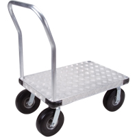Aluminum Platform Truck, 24" W x 36" L, 1200 lbs. Cap., Flat Free Wheels Nia-Chem Ltd.